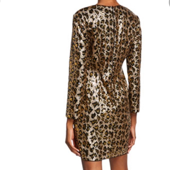 Aidan Matrix Leopard Sequin Sheath Dress - Picture 3 of 5